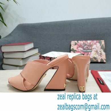 Dolce  &  Gabbana Heel 11cm Mules Calfskin Nude Pink with Geometric Heel 2022